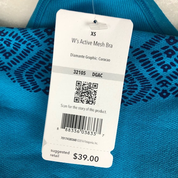 Patagonia Women's Active Mesh Bra Turquoise XS - Picture 4 of 4